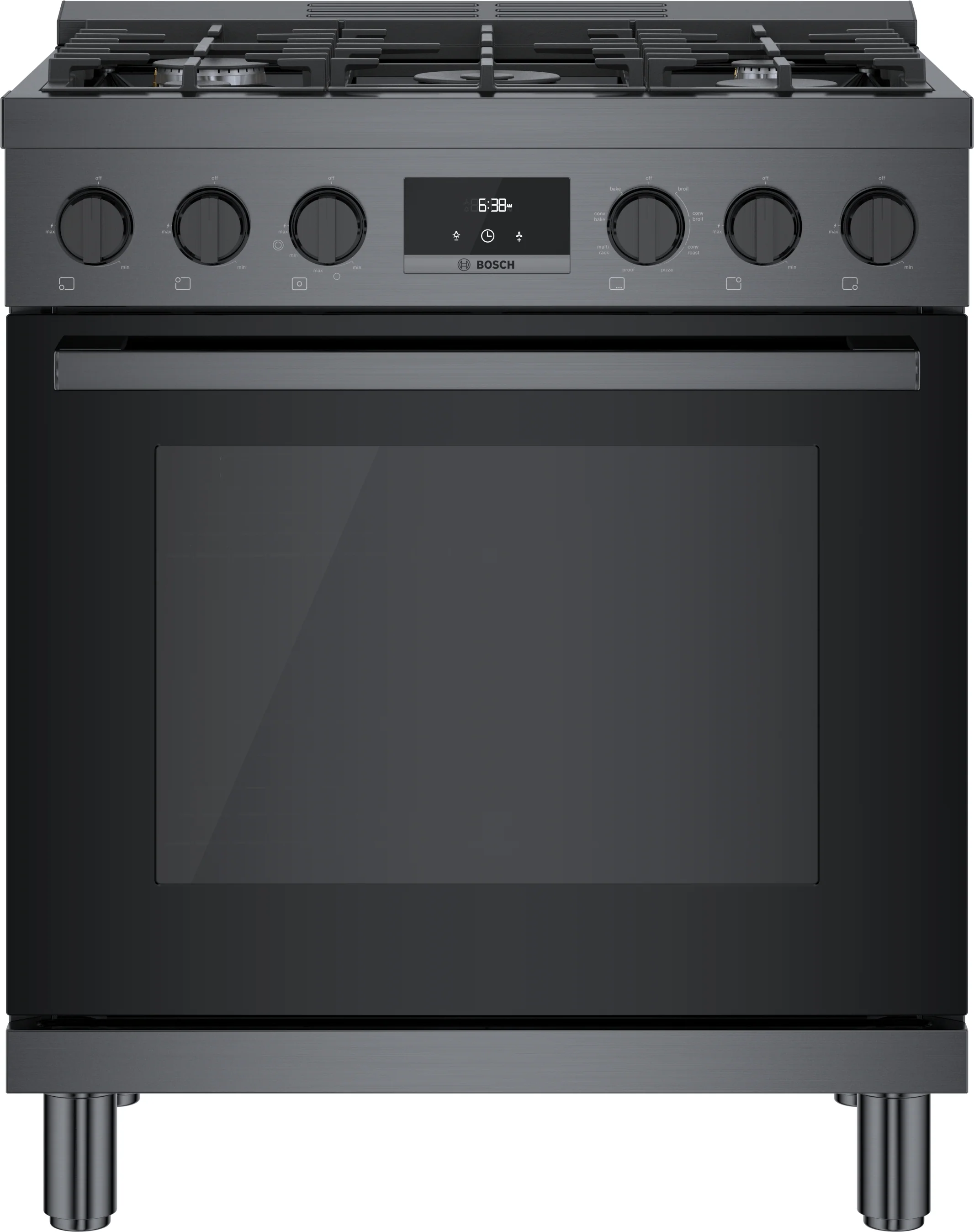 800 Series, Dual Fuel Freestanding Range, 30'', Black Stainless Steel - Image 2