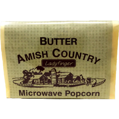 Amish Country Popcorn Microwave Butter Ladyfinger Popcorn Individual Pack