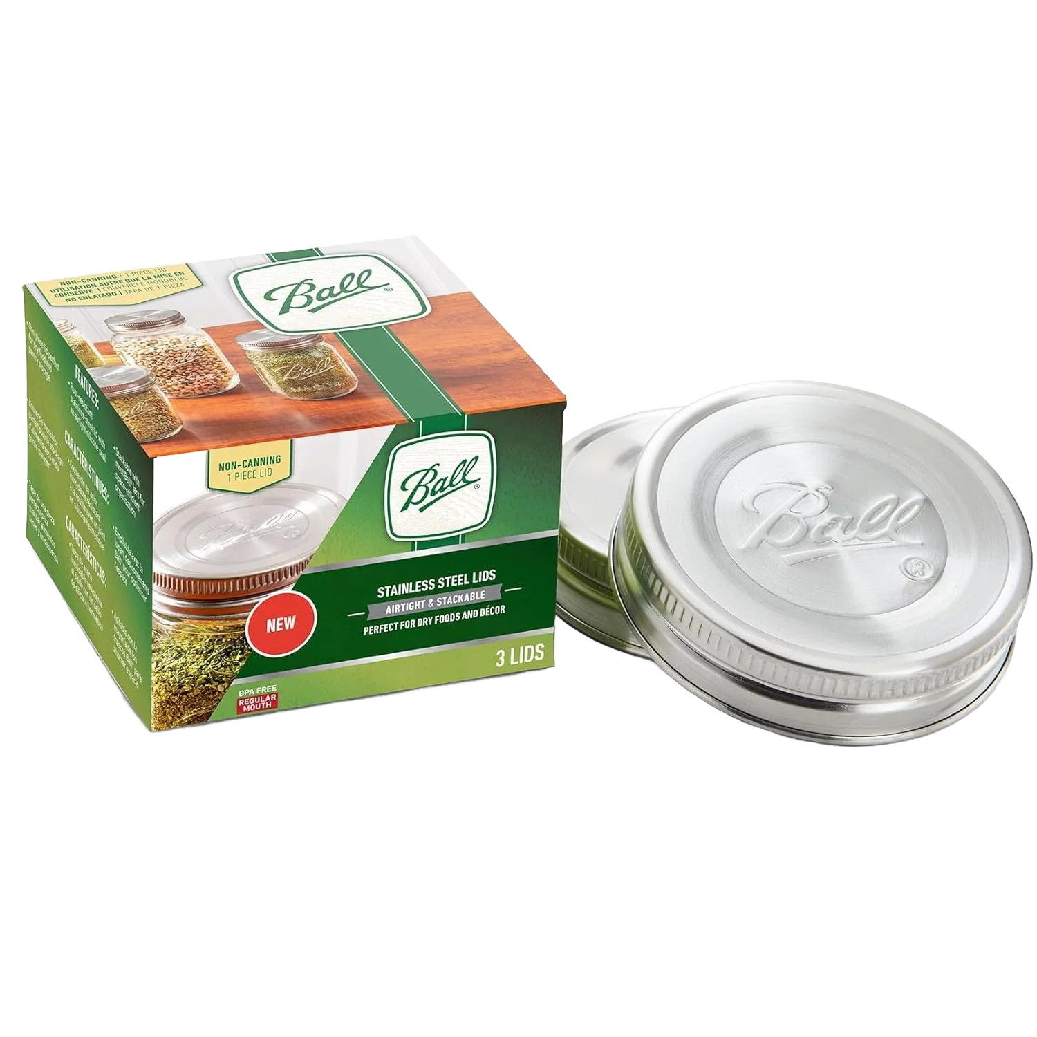 Ball Stainless Steel Jar Storage Lids - Regular Mouth (3) - Image 5