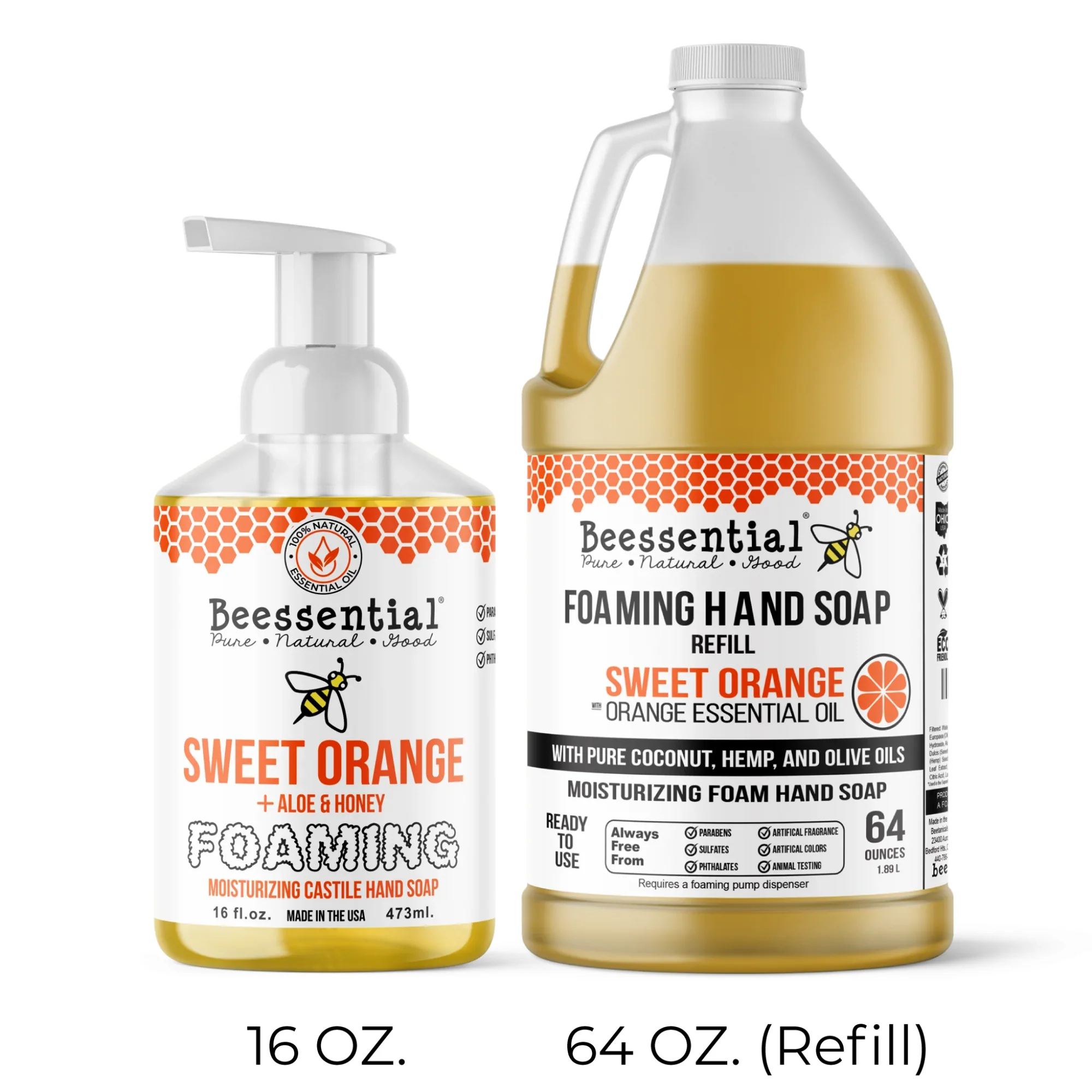 Beessential Foaming Hand Soap Refill - 64 oz - Image 3
