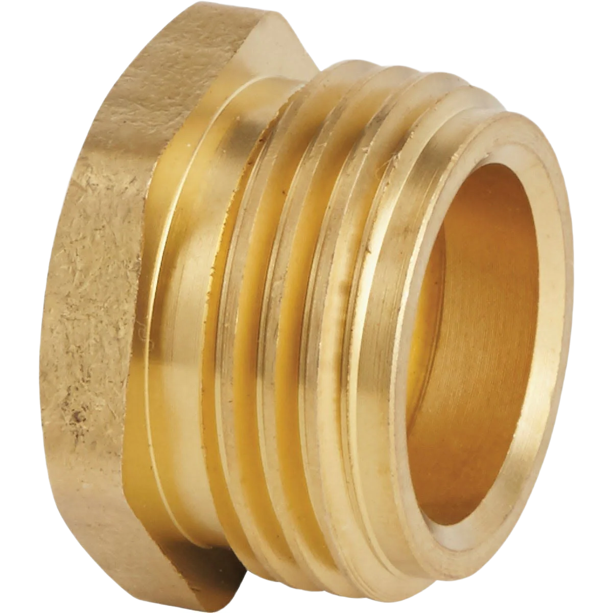 Best Garden Brass Non-Swivel Hose Connector, 3/4 In. MNH x 1/2 In. FNPT