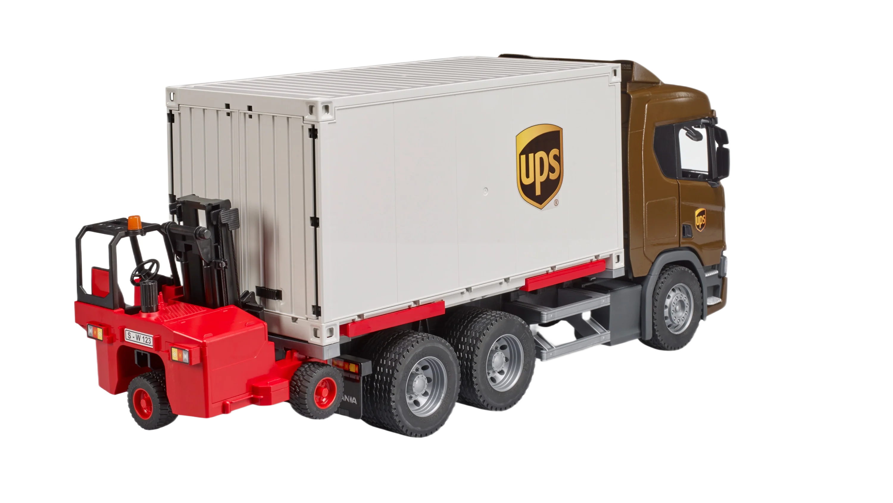 Bruder Scania Super 560R UPS Logistics Truck w/ Forklift - Image 8