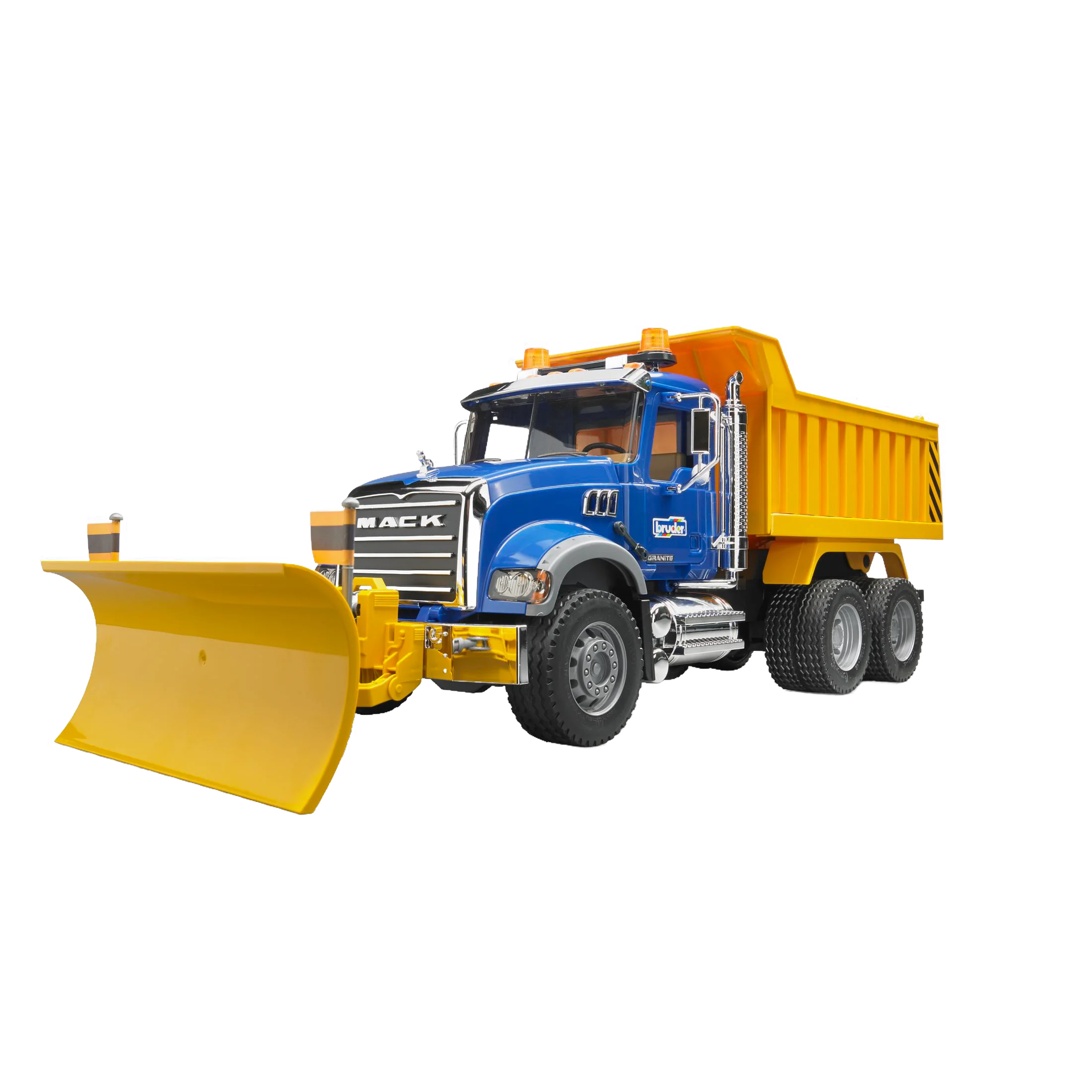 Bruder Toys 1:16 Scale Mack Granite Dump Truck w/Plow - Image 4