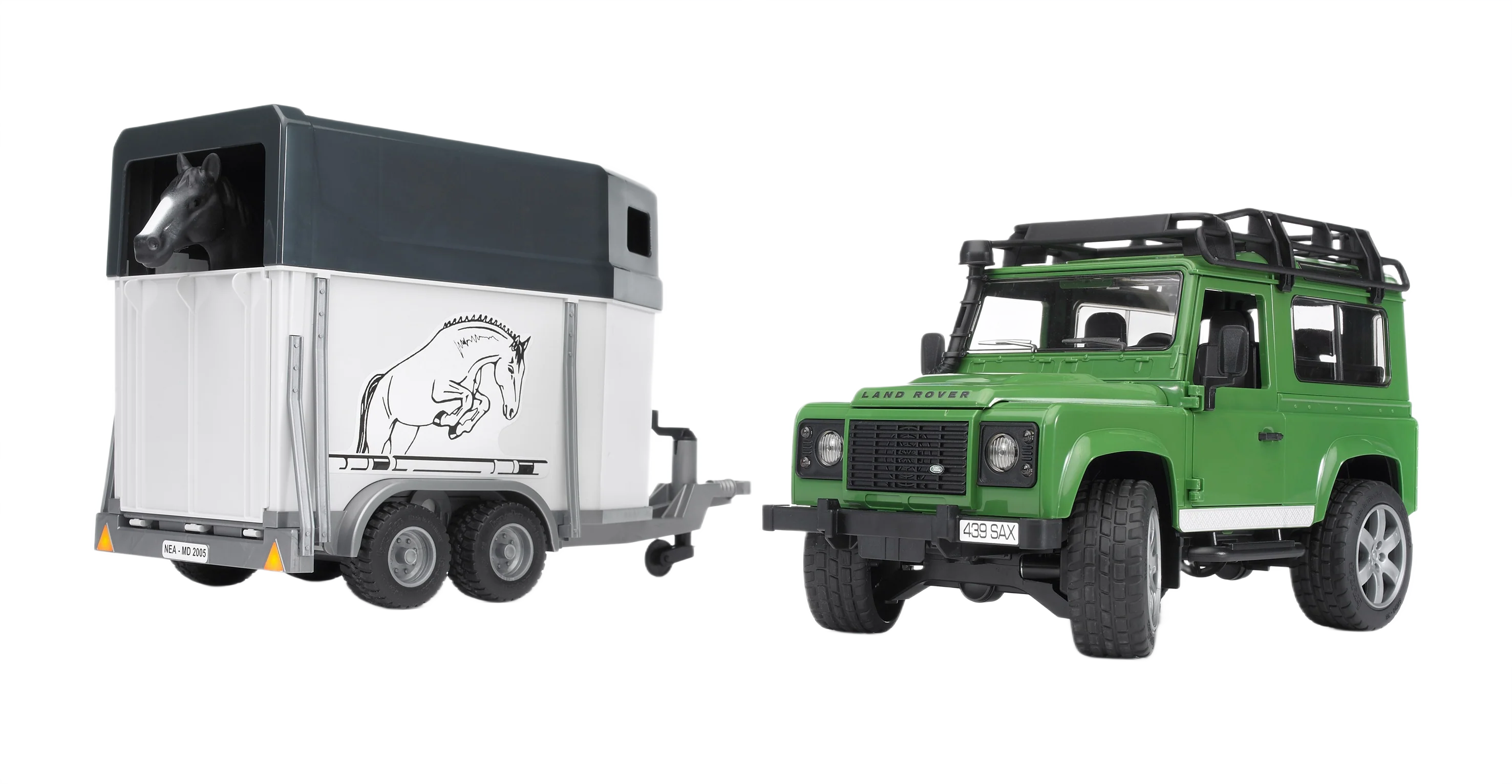 Bruder Toys Land Rover Defender with Horse & Trailer - Image 5