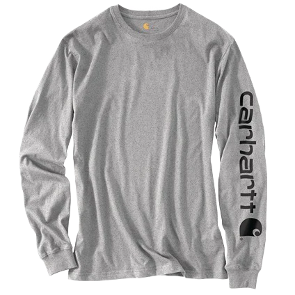 Carhartt Men's Loose Fit Heavyweight Logo Sleeve Graphic Long Sleeve T-Shirt - Image 35