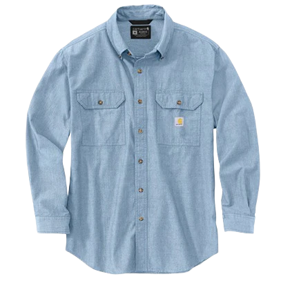 Carhartt Men's Loose Fit Midweight Chambray Long-Sleeve Shirt - Image 3