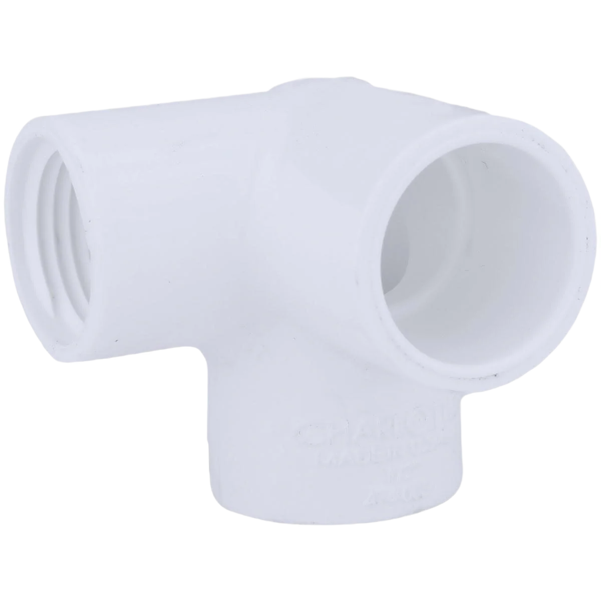 Charlotte Pipe Female Schedule 40 PVC 90 Deg. Elbow with Side Inlet, 1/2 In. 1/2 In. Slip x 1/2 In.