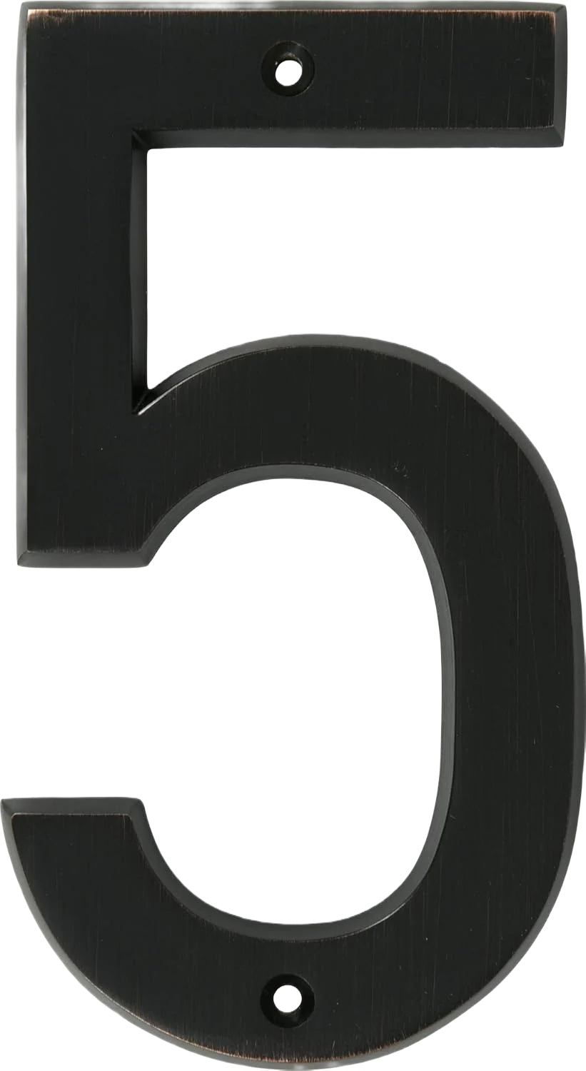 Distinctions House Number 5 Old World Bronze (6")