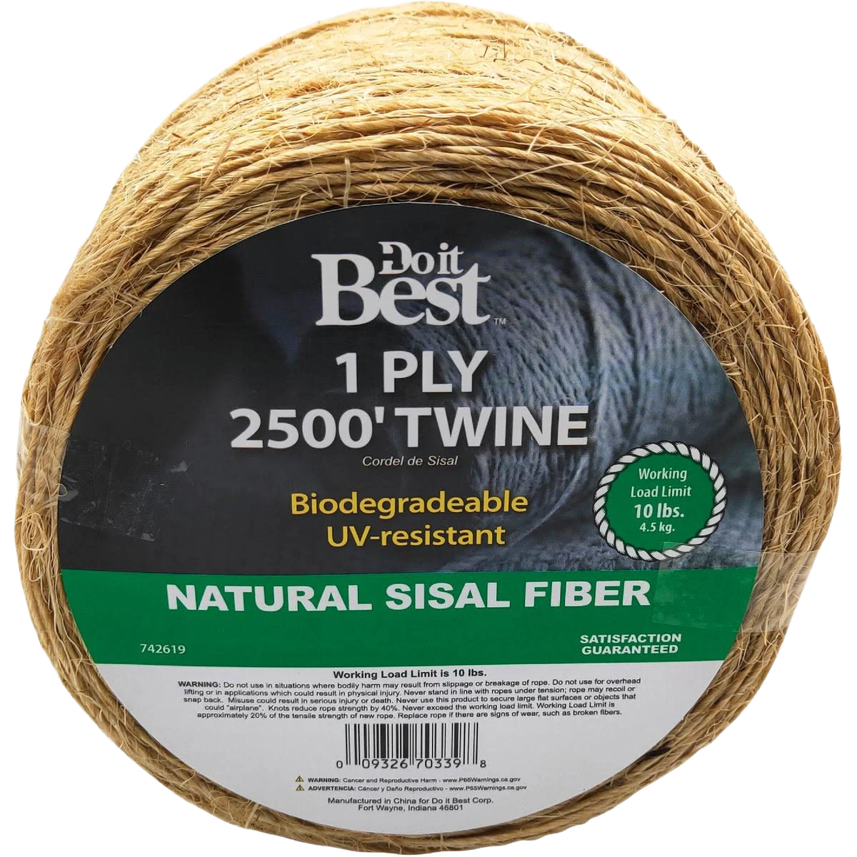 Do it Best 1-Ply Tan Sisal Fiber Twine, 2,500 ft.
