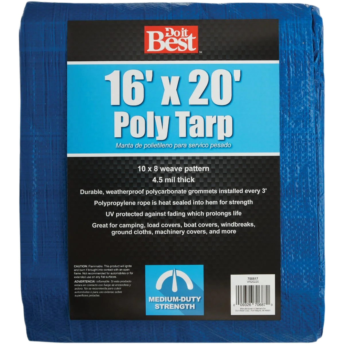 Do it Best Blue Medium Duty Poly Tarp, 16 Ft. x 20 Ft.