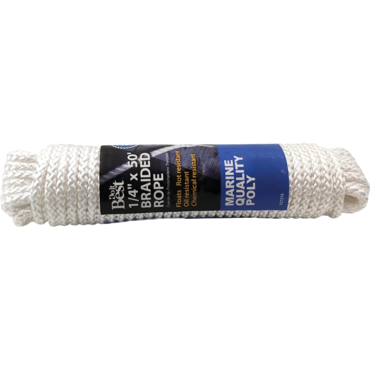 Do it Best White Braided Polypropylene Packaged Rope, 1/4 In. x 50 Ft.