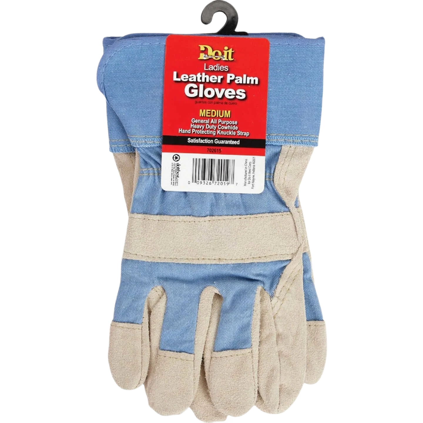 Do it Best Women's Medium Blue & White Leather Work Gloves - Image 3
