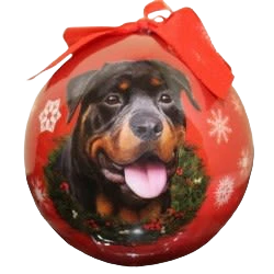 E&S Pets Rottweiler Christmas Ball Ornament