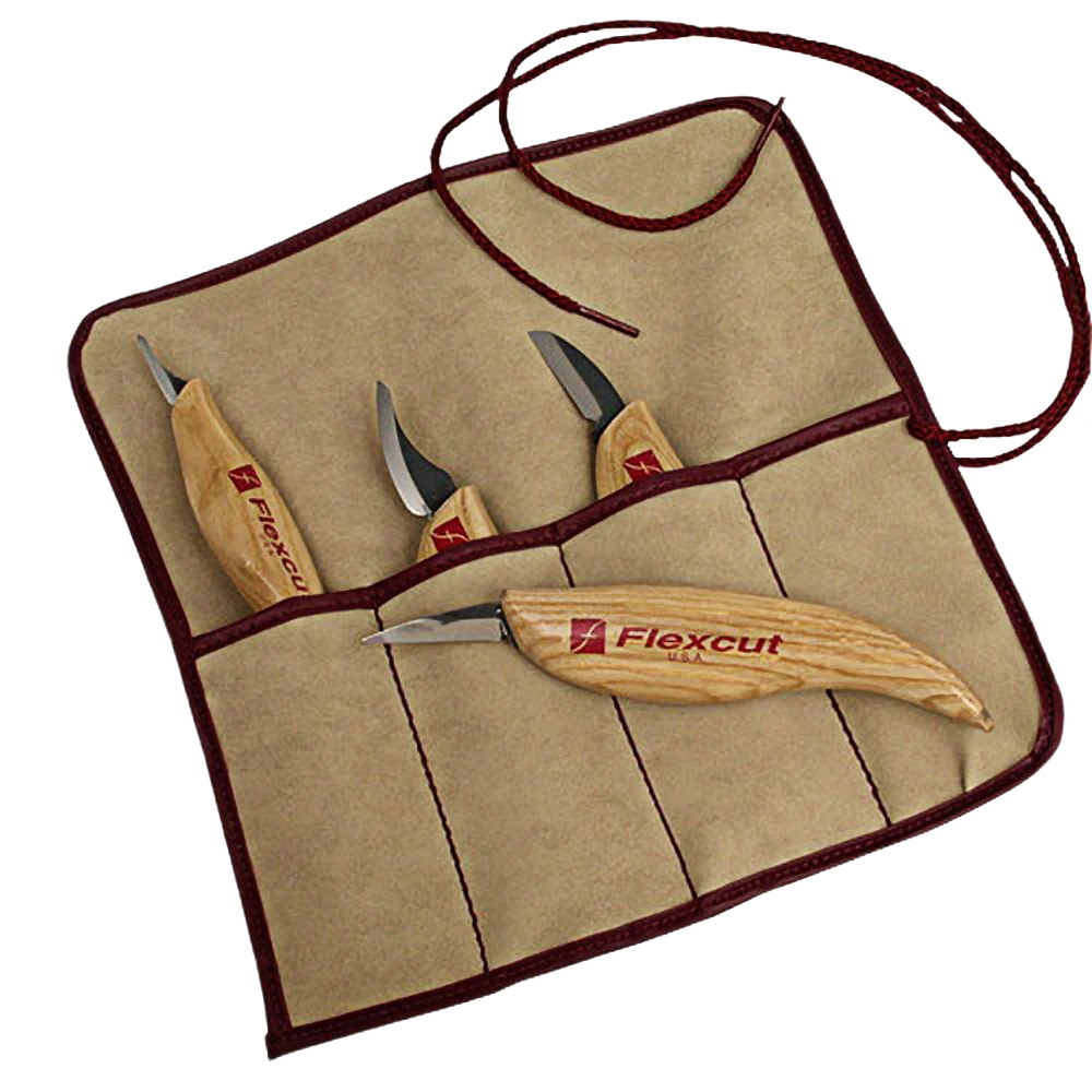 Flexcut 4 Pc. Knife Set & Tool Roll