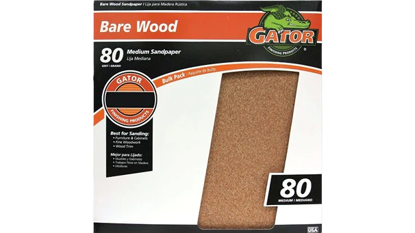 Gator 9 x 11" 80-Grit Medium Sandpaper, Single Sheet