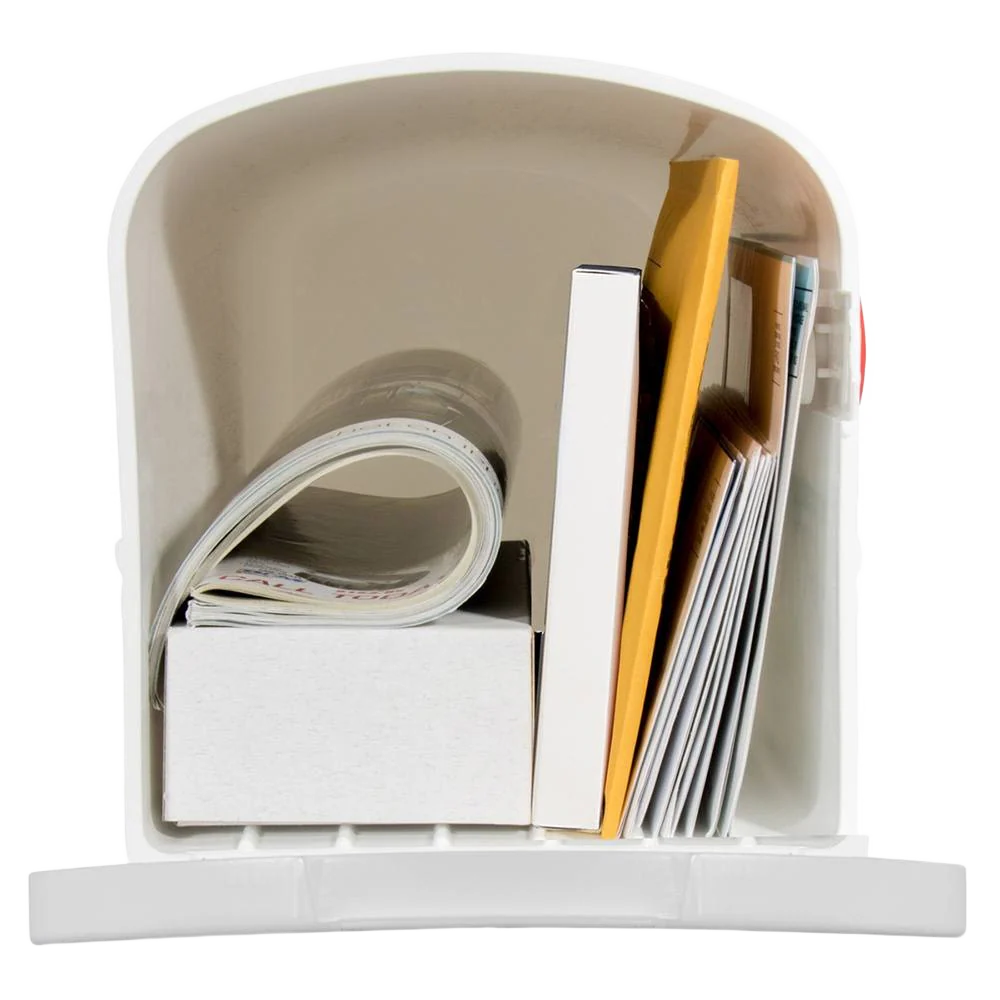 Gibraltar Parsons White Medium Plastic Post Mount Mailbox - Image 3