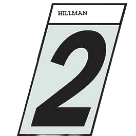 Hillman 1-1/2-In. Adhesive Black & Silver Angle-Cut House Number 2