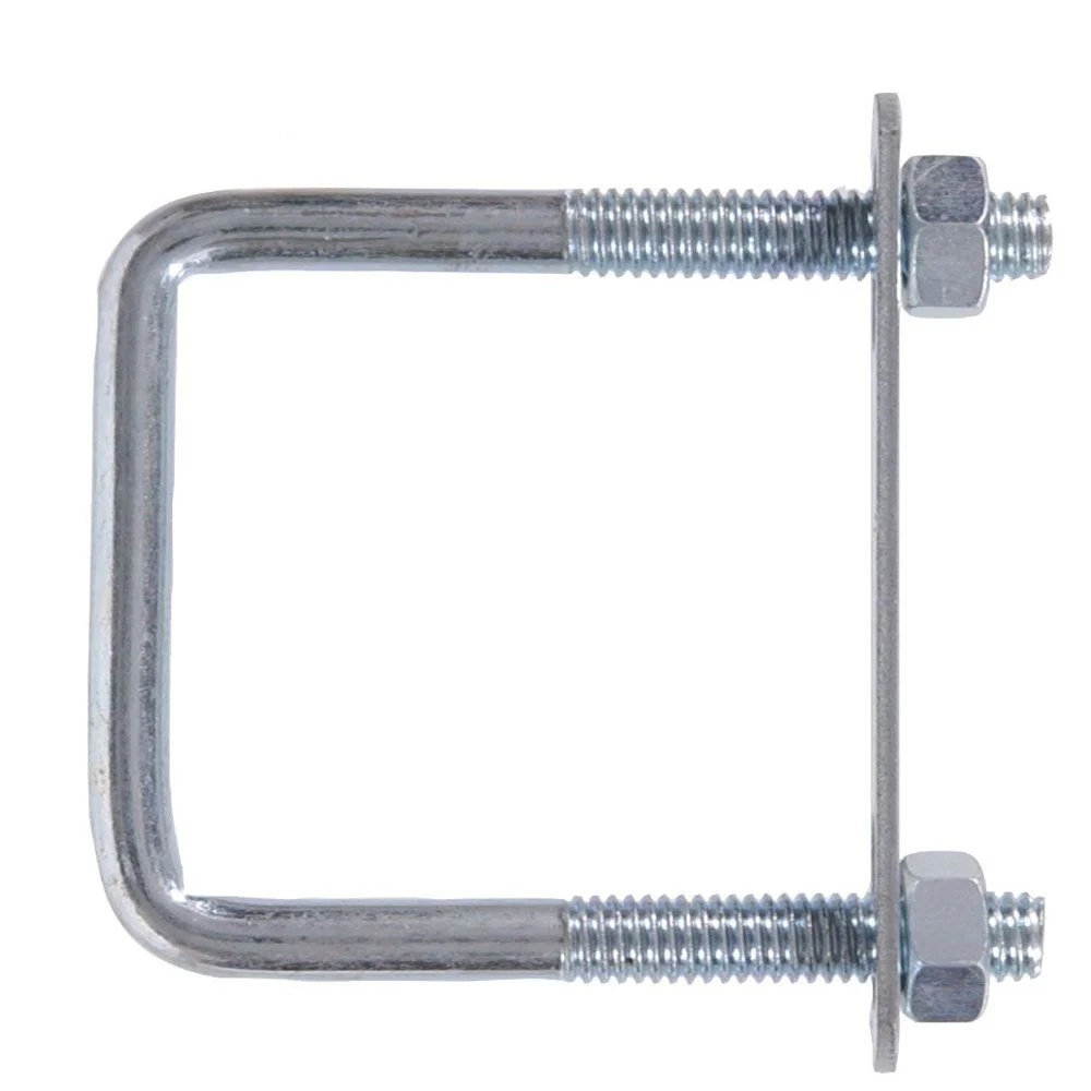 Hillman 3/8-16 x 3 x 4 In. Square U-Bolt w/Plated and Hex Nuts, Zinc-Plated