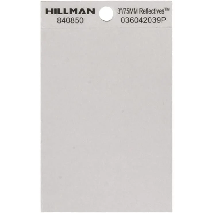 Hillman 3 in. Black & Silver Reflective Mylar Sticker Wide Style Blank