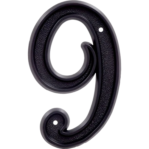 Hillman 5.5 in. Black Plastic House Number 9