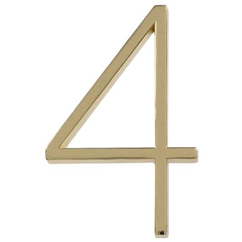 Hillman 5-In. Floating Mount Brass House Number 4 - Image 2