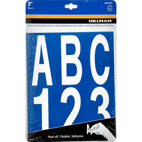 Hillman Adhesive 3-In. White Letter & Number Kit