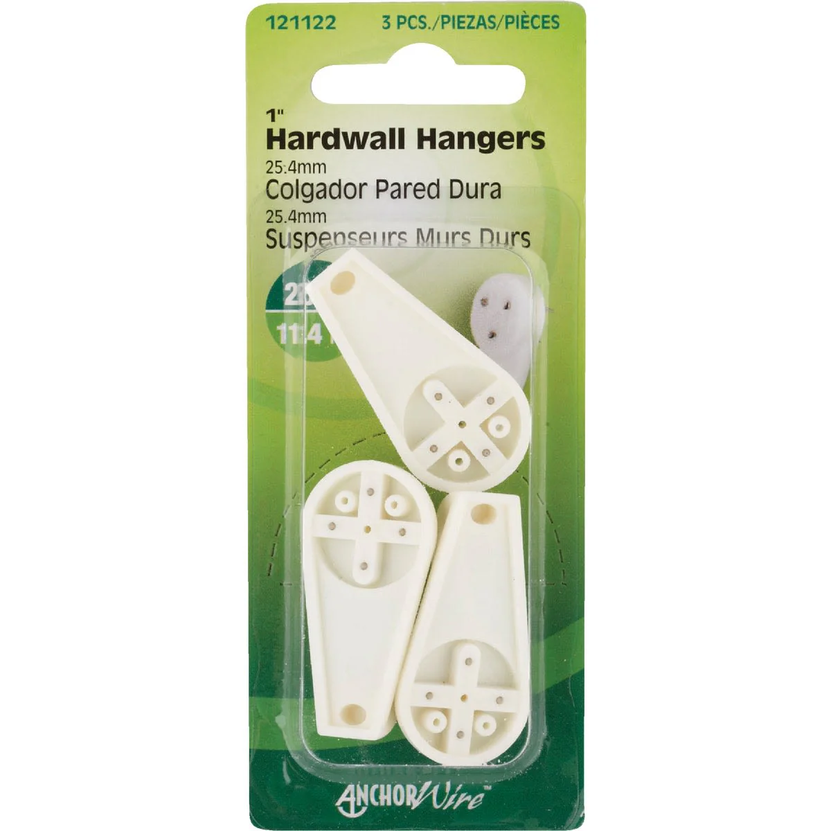 Hillman Anchor Wire 25 Lb. Capacity Hardwall Hanger, 3-Count