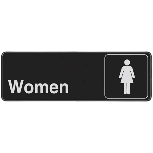 Hillman Women Bathroom/Locker Room Glow-In-Dark Sign, 3 x 9