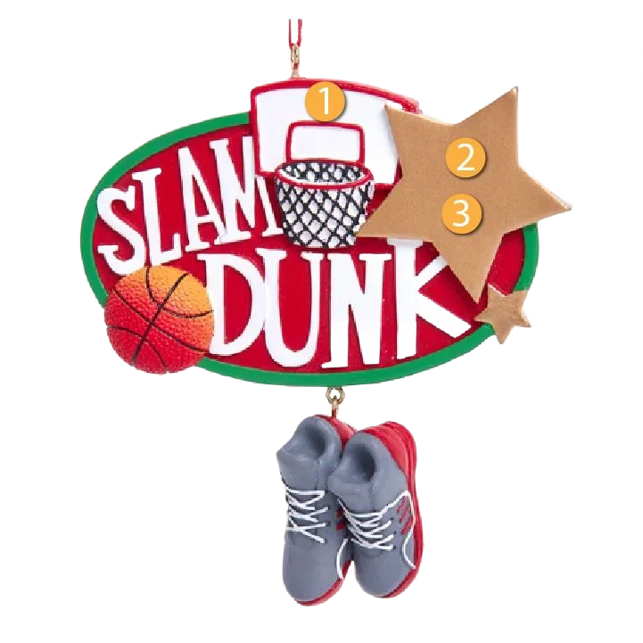 Kurt S. Adler Personalized Basketball "Slamdunk" Ornament - Image 2