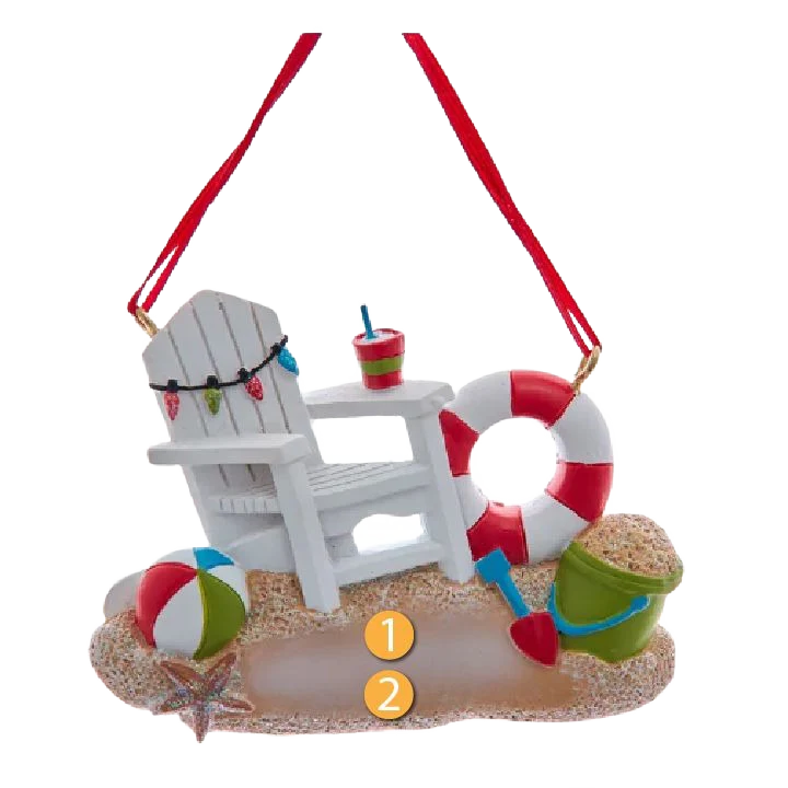 Kurt S. Adler Personalized Beach Chair Ornament - Image 2