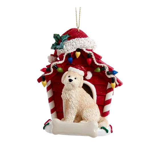 Kurt S. Adler Personalized Goldendoodle with Dog House Ornament - Image 2