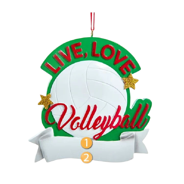 Kurt S. Adler Personalized Live, Love Volleyball Ornament