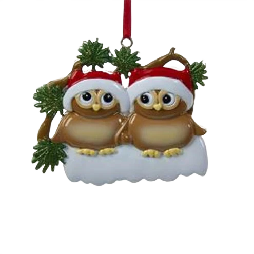Kurt S. Adler Personalized Owl Family of 2 Ornament - Image 2