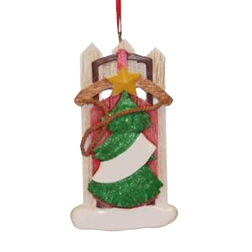 Kurt S. Adler Personalized Sled with Tree Ornament - Image 2