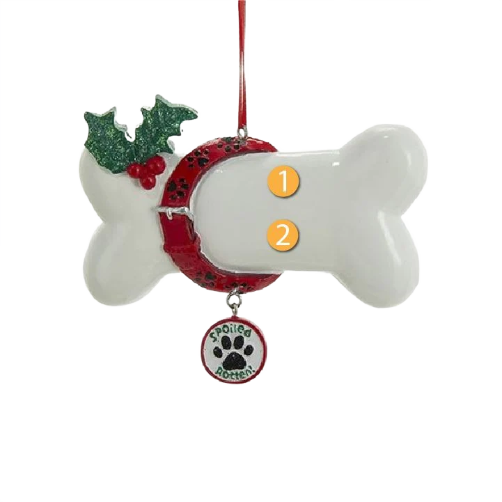 Kurt S. Adler Personalized Spoiled Rotten Dog Bone Ornament