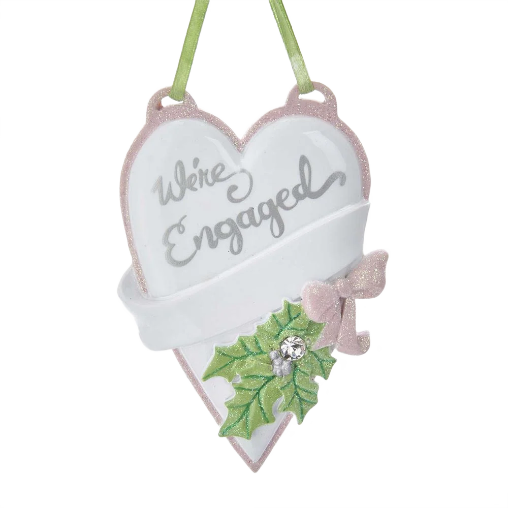 Kurt S. Adler Personalized We're Engaged Heart Ornament - Image 2