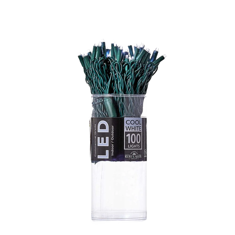 Kurt S. Adler UL 5mm Cool White Wide Angle 100 LED Light Set