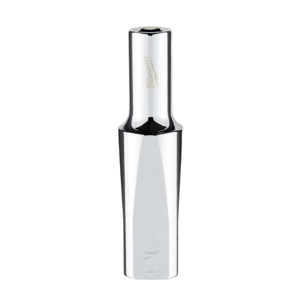 Milwaukee 3/8" Drive 7-mm Deep 6-Point Socket w/ FOUR FLAT™ Sides