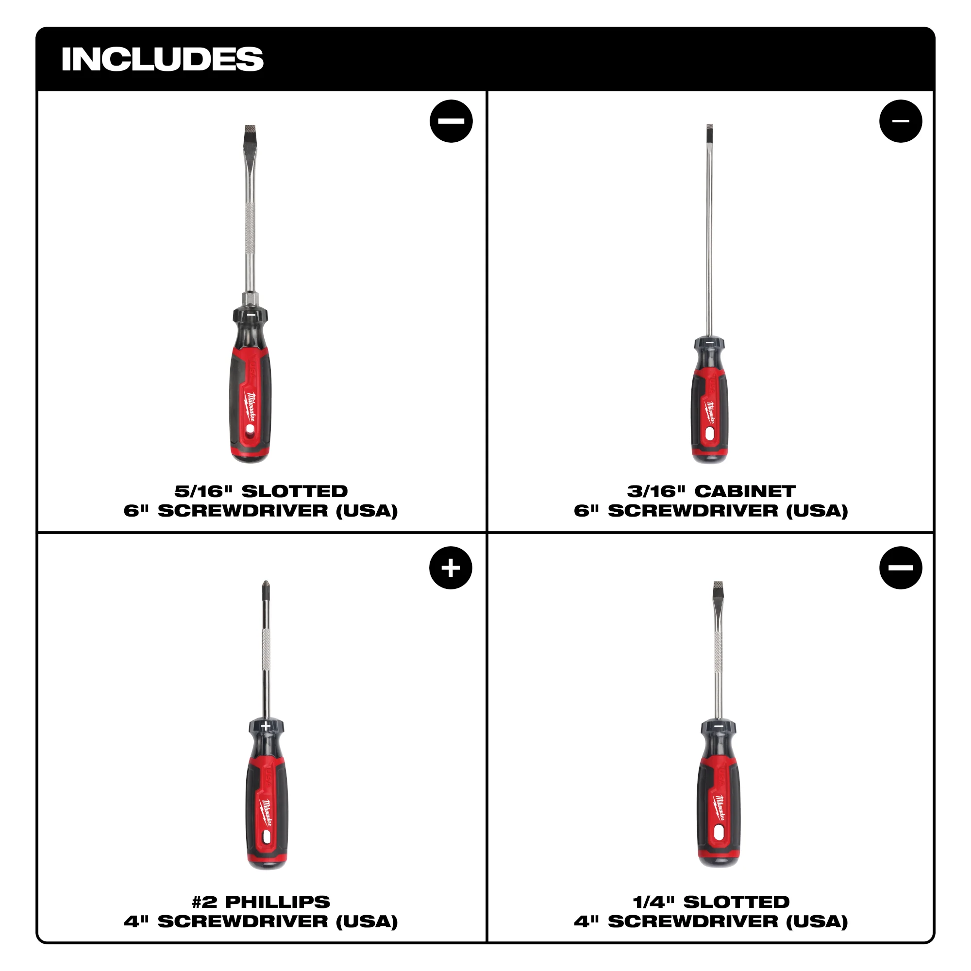 Milwaukee 4-PC Cushion Grip Screwdriver Set - Image 3