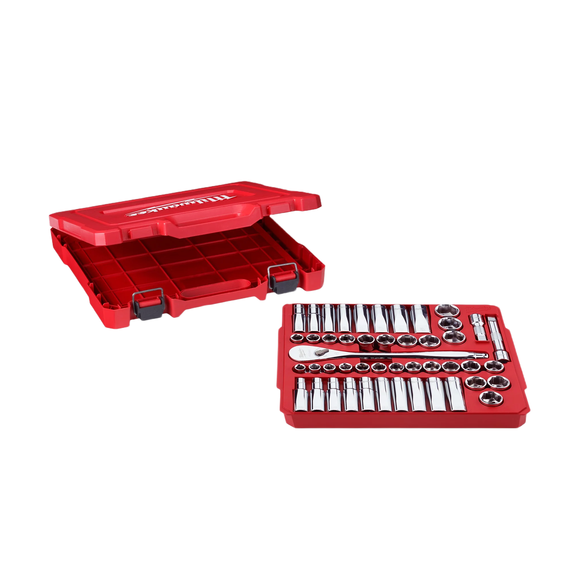 Milwaukee 47-PC 1/2" Drive SAE & Metric Ratchet and Socket Set - Image 3