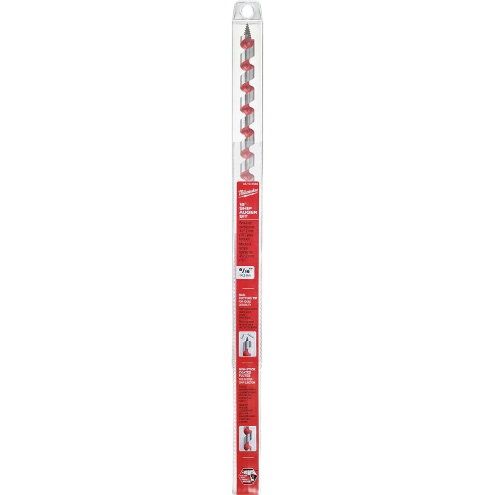 Milwaukee 9/16" x 18" Ship Auger Bit - Image 2