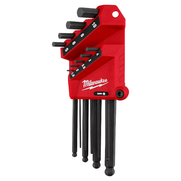 Milwaukee 9-Key Ball End L-Key Set, Metric