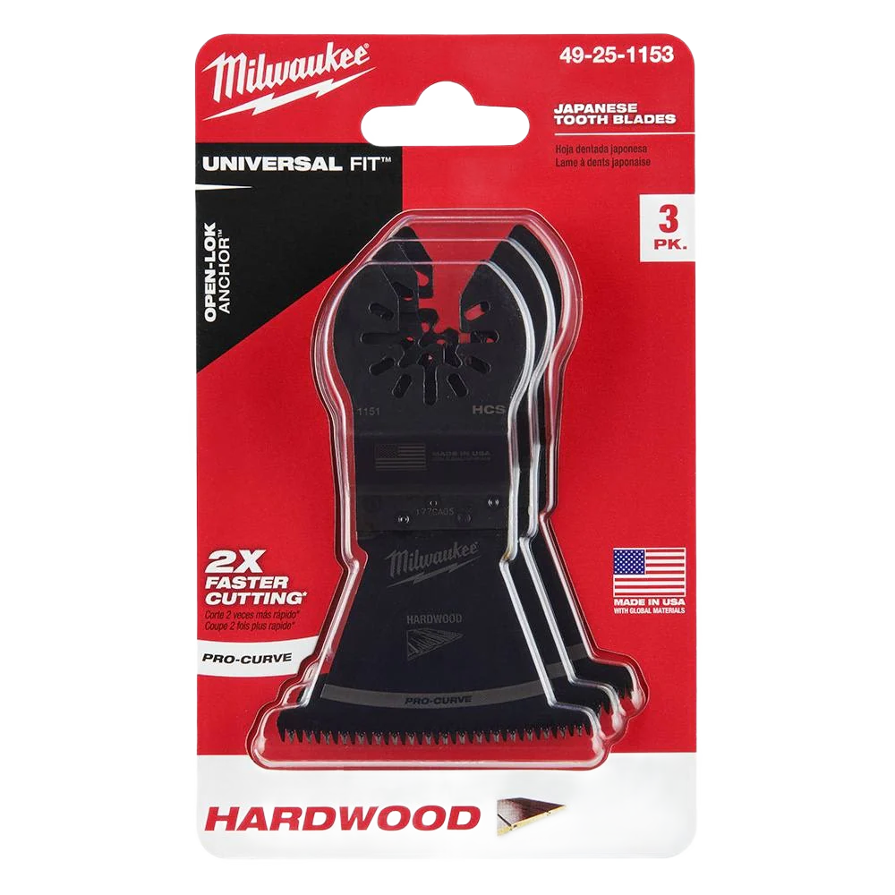 Milwaukee OPEN-LOK™ 2-1/2" Japanese Tooth Hardwood Blades, 3-Pack - Image 3