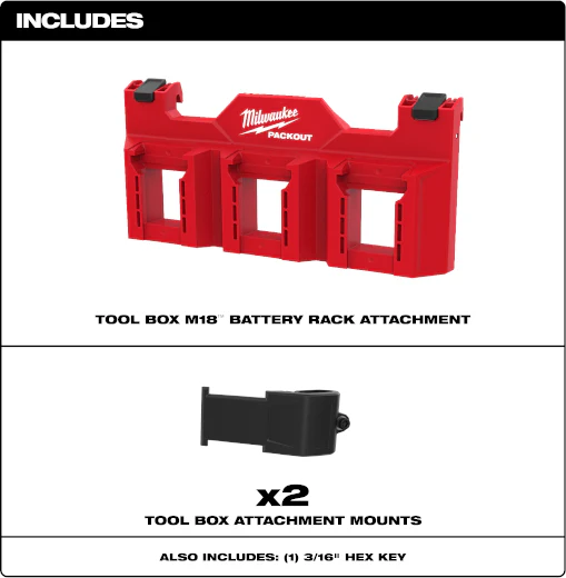 Milwaukee PACKOUT™ Tool Box M18™ Battery Rack Attachment - Image 4