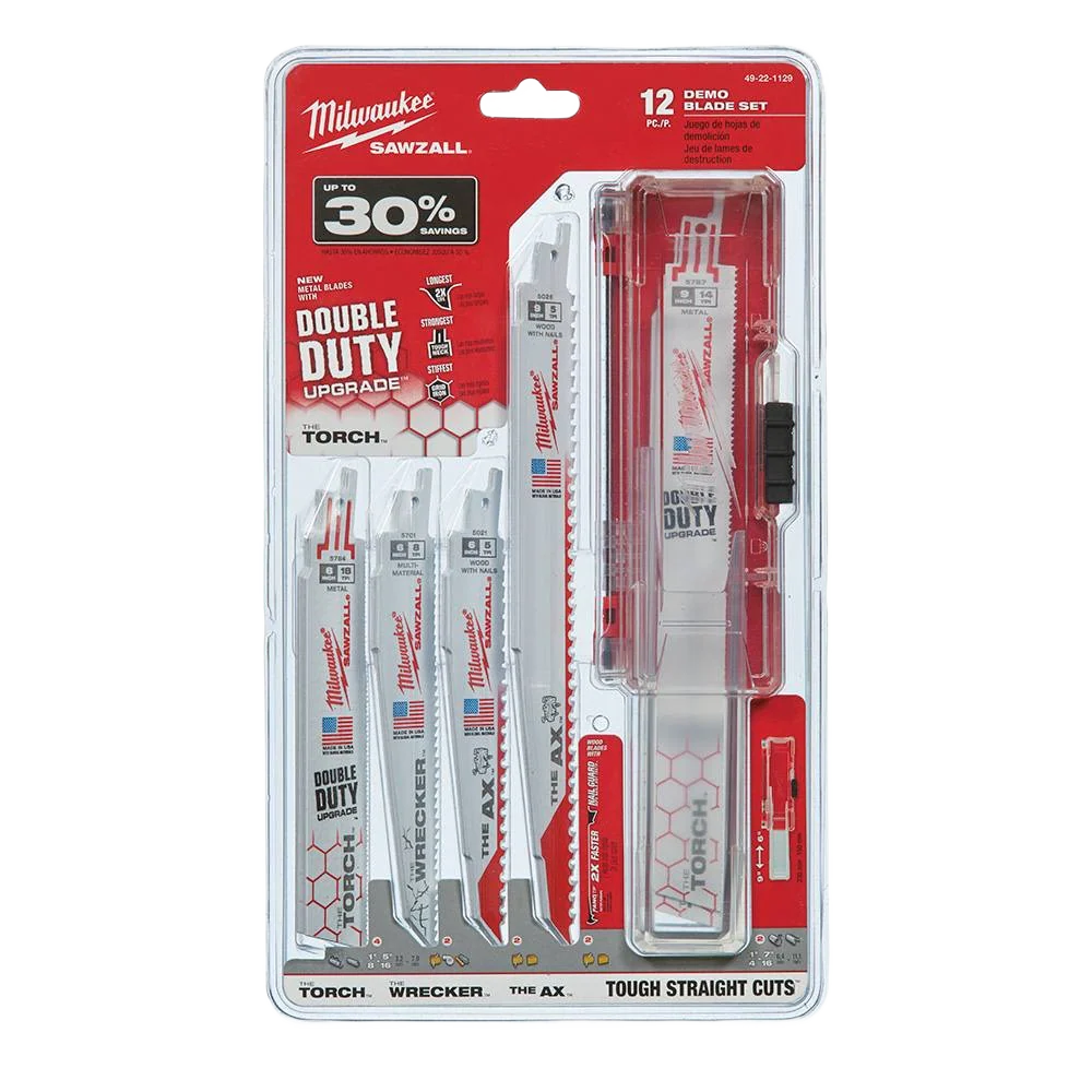 Milwaukee SAWZALL® 12-PC Demolition Blade Set - Image 2