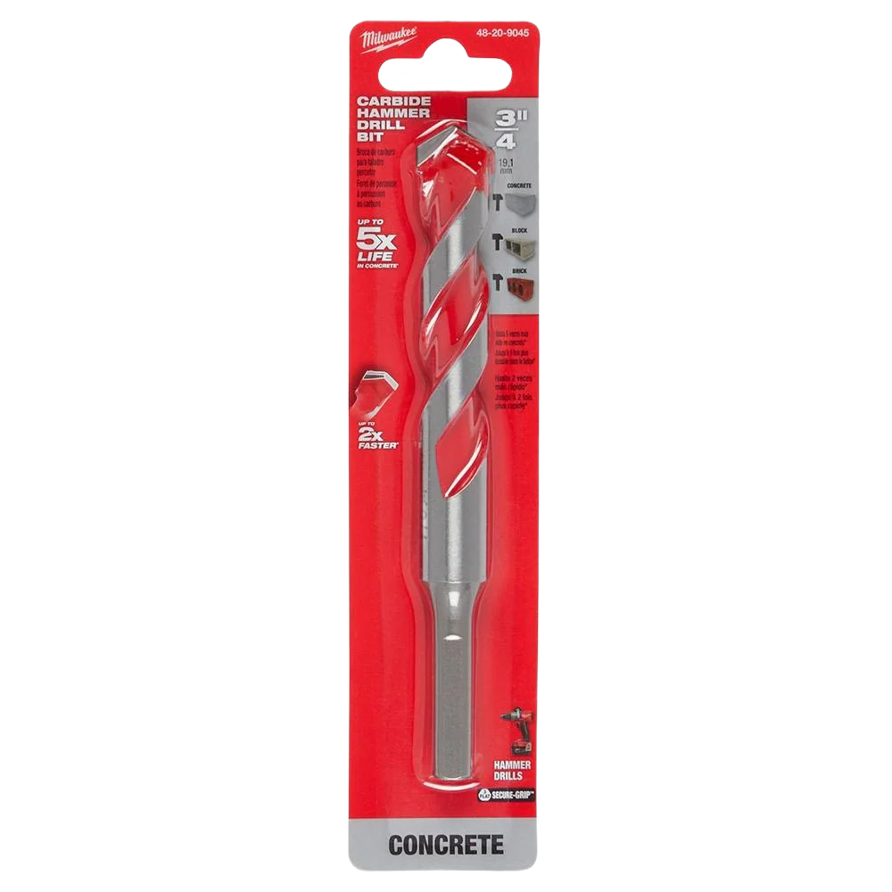 Milwaukee SHOCKWAVE™ 3/4 x 6" Carbide-Tipped Hammer Drill Bit - Image 2