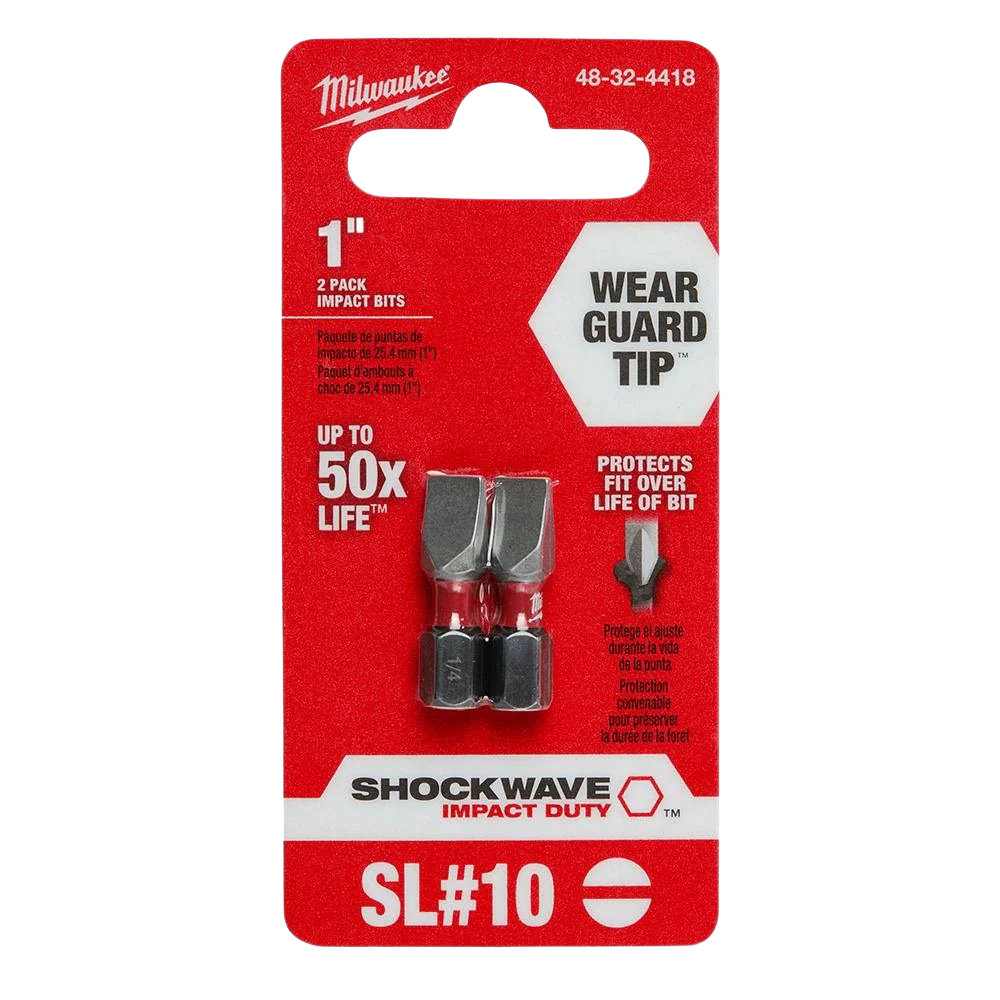 Milwaukee SHOCKWAVE™ Impact Duty™ 1" #10 Slotted Bits, 2-Pack - Image 2