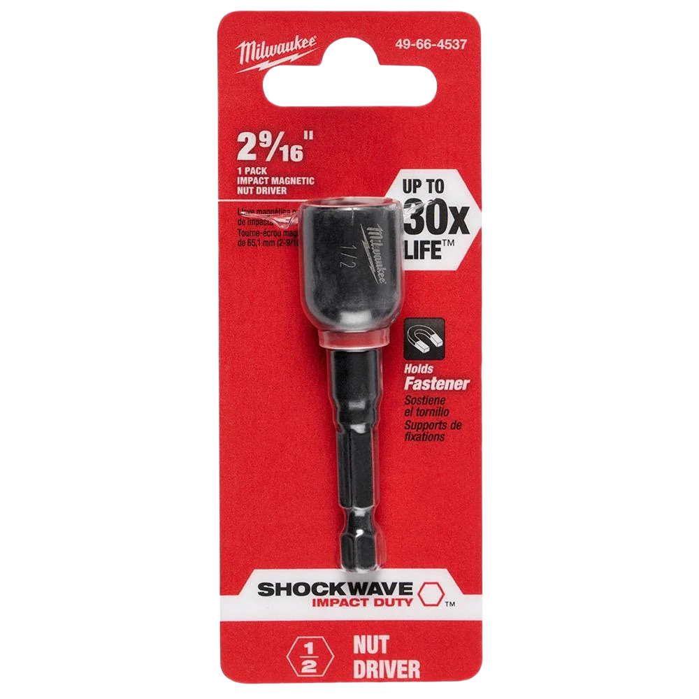Milwaukee SHOCKWAVE™ Impact Duty™ 1/2" x 2-9/16" Magnetic Nut Driver - Image 2