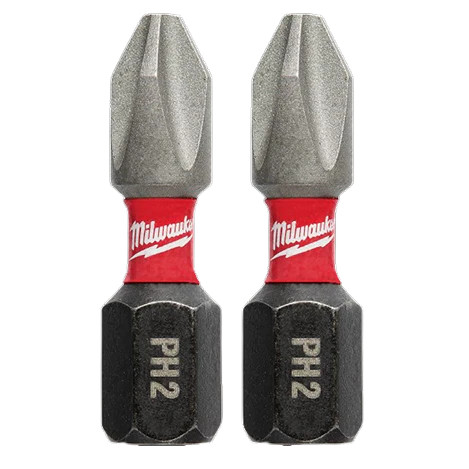 Milwaukee SHOCKWAVE™ Impact Duty™ 1" PH2 Phillips Bits, 2-Pack