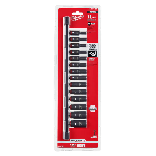 Milwaukee SHOCKWAVE™ Impact Duty™ 14-PC Metric Deep 6 Point Socket Set - Image 2
